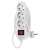 White 3-outlet extension cord with switch, 3 meter long