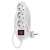 White 3-outlet extension cord with switch, 3 meter long