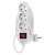 White 3-outlet extension cord with switch, 3 meter long