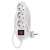 White 3-outlet extension cord with switch, 3 meter long
