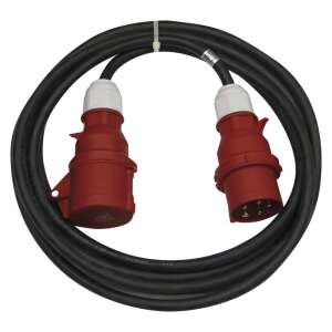 10 metara 3-fazni vanjski produžni kabel s 1 utičnicom, crna guma, 400V, 2,5 mm2 - Lampa i rasvjeta