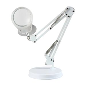 Zväčšovacia lampa Timeless Tools s LED svetlom, biela, s okrúhlou základňou - Kozmetické zrkadlá