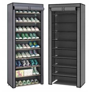 Fodym Összecsukható cipőszekrény, szövet szekrény XXL, fémváz, 160x60x30cm