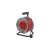 15 meter cable reel with 4 sockets, red cable, grey housing, Emos brand