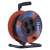 15 meter cable reel with 4 sockets, black cable, orange housing, Emos brand