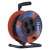 15 meter cable reel with 4 sockets, black cable, orange housing, Emos brand