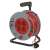15 meter cable reel with 4 sockets, red cable, grey housing, Emos brand