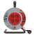 15 meter cable reel with 4 sockets, red cable, grey housing, Emos brand