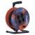 15 meter cable reel with 4 sockets, black cable, orange housing, Emos brand