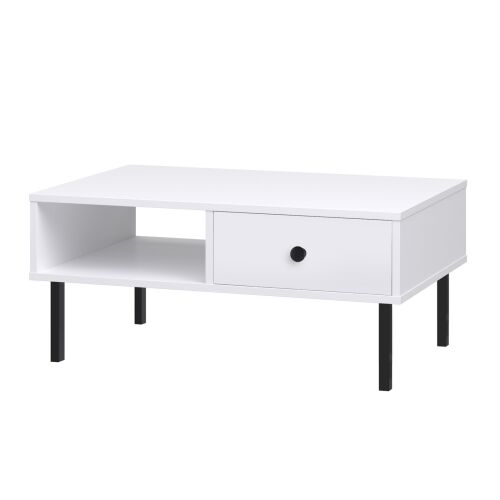 Бяла холна маса Venus с чекмедже и рафт