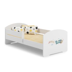 Luk pat single 140x70 cu lucrare de artă - Avion