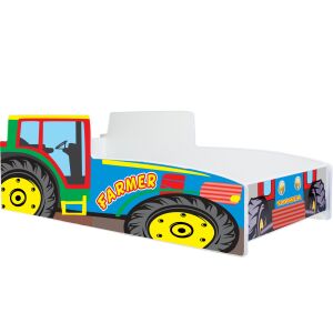 Zielone łóżko dziecięce w kształcie traktora 160x80 cm - Stolik dziecięcy, krzesło, Wykonawca kuchni dla dzieci, Biurko dla młodzieży i Łóżko młodzieżowe