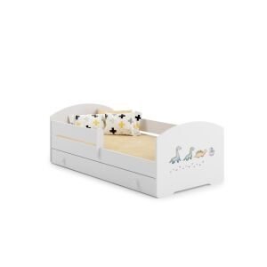 Łóżko dziecięce LUK 160x80 z szufladą - Dinozaury - Stolik dziecięcy, krzesło, Wykonawca kuchni dla dzieci, Biurko dla młodzieży i Łóżko młodzieżowe