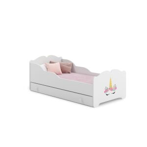 Pat pentru copii Anna 140x70 cu sertar - Corn de unicorn