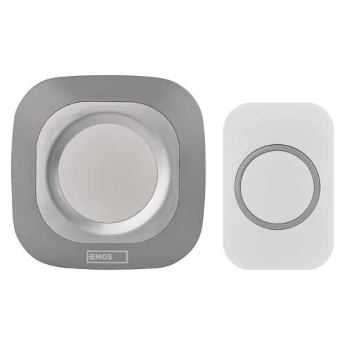 EMOS P5733S Wireless Doorbell, silver, with button