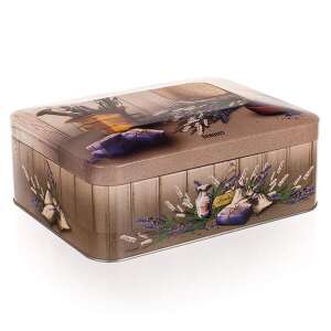 Fémdoboz teás Levendula 20 x 15,5 x 8 cm, rekeszes