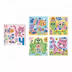 Janod My Arts & Crafts matrica készlet 4 éveseknek, kész állat képek - Janod