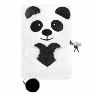 Pandamacis napló kulccsal, plüss, 15x22cm, Kidea 116260078 - Napló