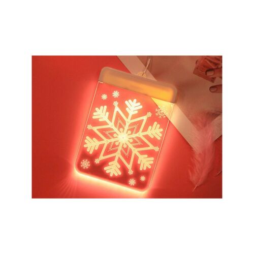 Decorațiune de fereastră din sticlă colorată 3D cu lumini de Crăciun