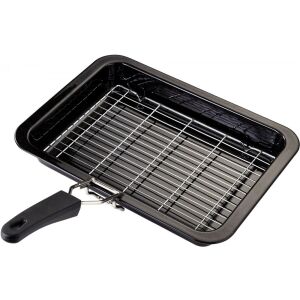 Judge Essentials Grillschale, schwarz/silber, 35x25x5 cm, mit herausnehmbarem Grillrost und Griff - Pfannen