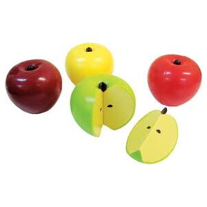 Zestaw 4 magnetycznych jabłek do nauki ułamków, zawiera całe, połówki, trzecie i ćwiartki jabłek - Learning Resources