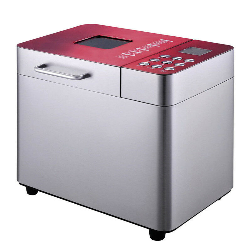Kenyérsütő Finlux FBM-1684IX, 550W, 25 program, Térfogat 1kg, Késleltetett indítás 15h, Inox/piros