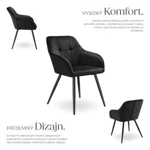 Krzesło Marilyn, aksamitny wygląd, pikowane 137372145 - Krzesło do jadalni