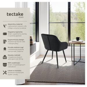 Krzesło Marilyn, aksamitny wygląd, pikowane 116276859 - Krzesło do jadalni