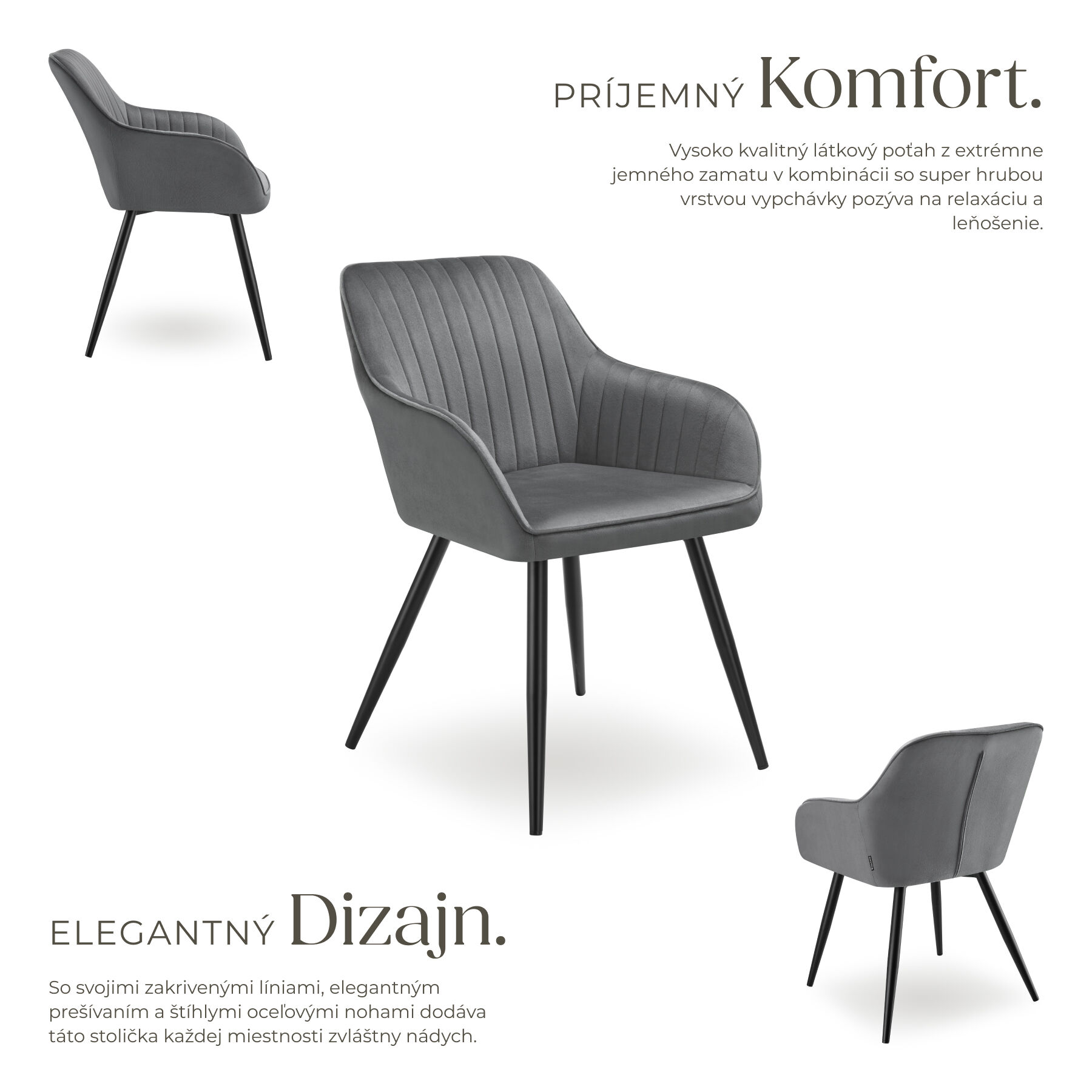 tectake Marilyn - Jedálenská stolička - Zamat