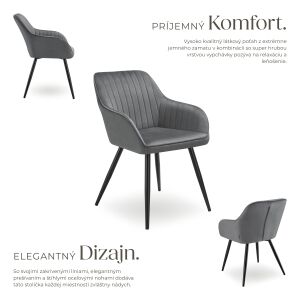 tectake Marilyn - Jedálenská stolička - Zamat 139960042 - Jedálenská stolička