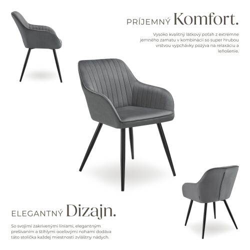 tectake Marilyn - Jedálenská stolička - Zamat 139960042