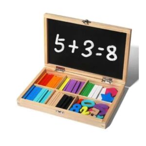 Set aritmetic Montessori cu bețe din lemn, numere, forme și tablă dublă pentru învățarea matematicii și scrisului - Planșe de desen