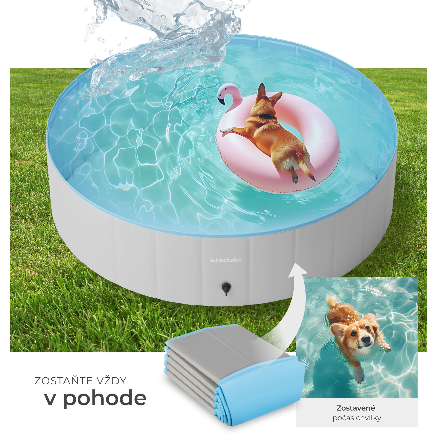 Skladací bazén pre psov Nele, s prípojkou na hadicu