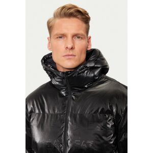 Czarna puchowa kurtka męska Emporio Armani z kapturem - Moda i ubiór
