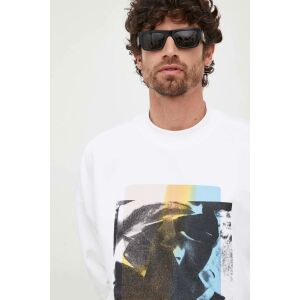 Męski biały sweatshirt z nadrukiem graficznym Calvin Klein Jeans, widok z przodu - Calvin Klein