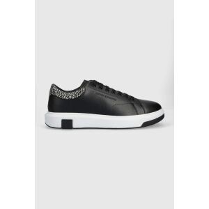 Armani Exchange schwarze Ledersneaker mit weißer Sohle - Mode & Kleidung