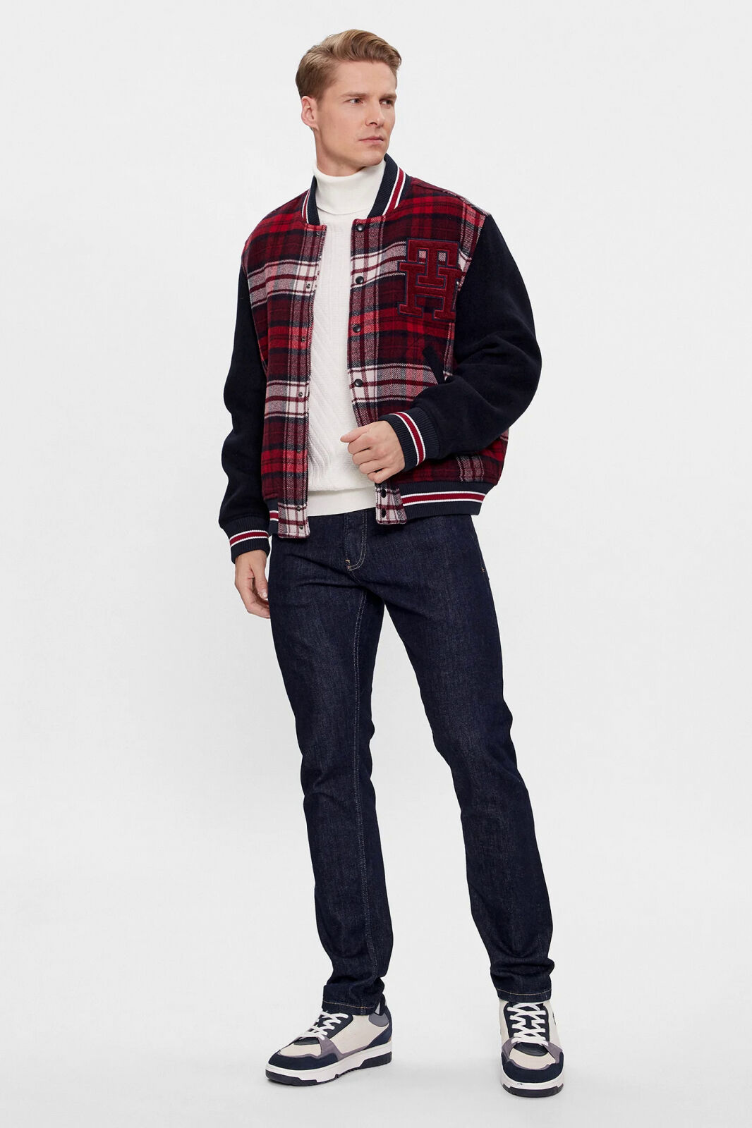 Tommy Hilfiger Varsity bomber bunda MW0MW34023 M INTL Červená