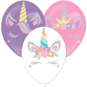 3er Pack Einhorn-Ballons, lila, rosa und weiße Latexballons mit Einhorn-Gesichtsdesign, Partydekorationen - Partyzubehör