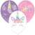 3 pack unicorn balloons, purple, pink and white latex balloons with unicorn face design, party decorations