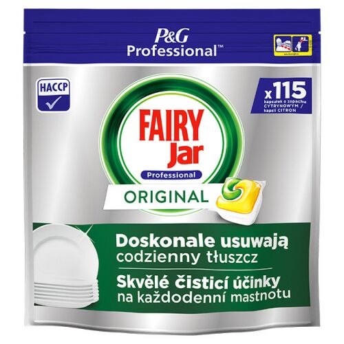 Fairy Jar Professional Original Kapsułki do Zmywarki, 115 sztuk, Cytrynowy