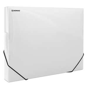DONAU A4 Expanding File Folder, 30mm, Transparent White, PP - Elastic folder