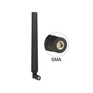 Delock LTE Antenna SMA, körsugárzó, forgatható, rugalmas csatlakozóval, fekete - Wi-Fi router, adapter