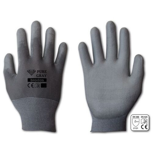 Bradas Pure Grey poliuretán kesztyű 8 - M méret (RWPGY8) 116304057