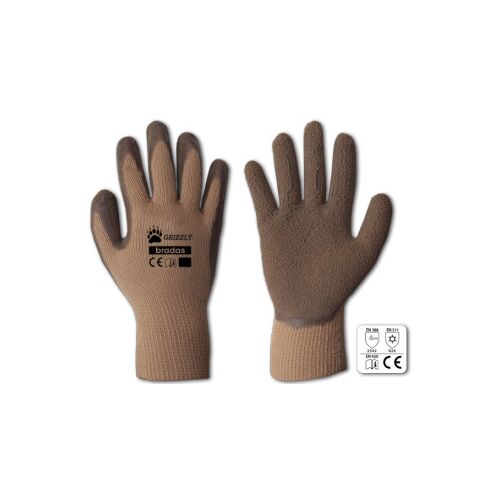 RWG10 Kesztyű, latex, barna GRIZZLY latex 10 24 pár/kart. 116305300