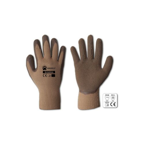 RWG11 Kesztyű, latex, barna GRIZZLY latex 11 24 pár/kart. 116305302