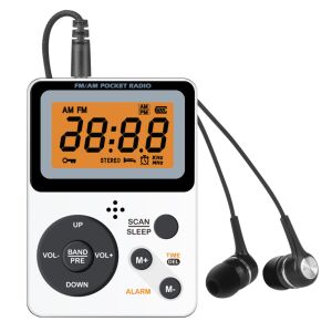 Hordozható FM/AM rádió, fehér, LCD kijelzővel, ébresztőórával, alvó időzítővel és sztereó hangzással - Rádió