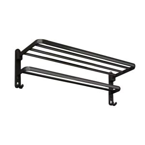 King Home Bilia Fekete Fürdőszobai Törölközőtartó Polc