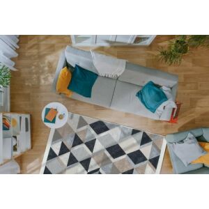 Bakero Kelim Arya bézs és fekete szőnyeg nappali környezetben - Bakero