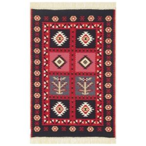 Bakero Kelim Arya 28 piros szőnyeg azték mintával, 80x300 cm - Bakero