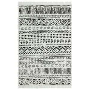 Bakero Kelim Arya 03 fekete szőnyeg azték mintával, 80x300 cm - Bakero